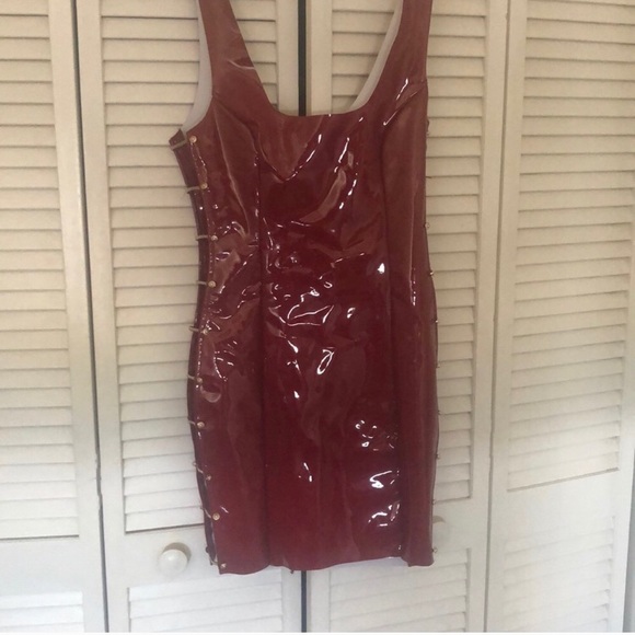 Oh Polly | Dresses | Oh Polly Red Vinyl Dress | Poshmark